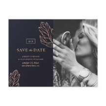 Marin gul elegant bröllop. Blå Save the Date