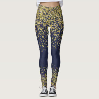 Marin & guld- skina damasker leggings
