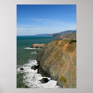 Marin Headlands, kustklippor Poster