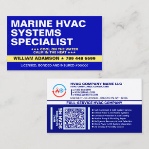 Marin HVAC-system Specialisttjänster Pro Visitkort