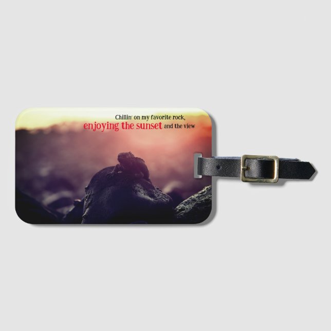 Marin iguana sunbad bagagebricka (Framsida horisontal)