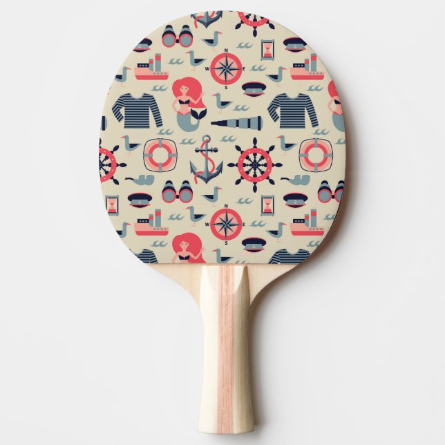Marin- livmönster pingisracket (Framsidan)