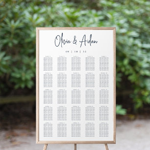Marin Modern handskriven sittplatsplan för XL Br Poster