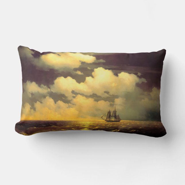 Marin Nautilus Sjölandskap Dekor Ivan Aivazovsky  Lumbarkudde (Framsida)