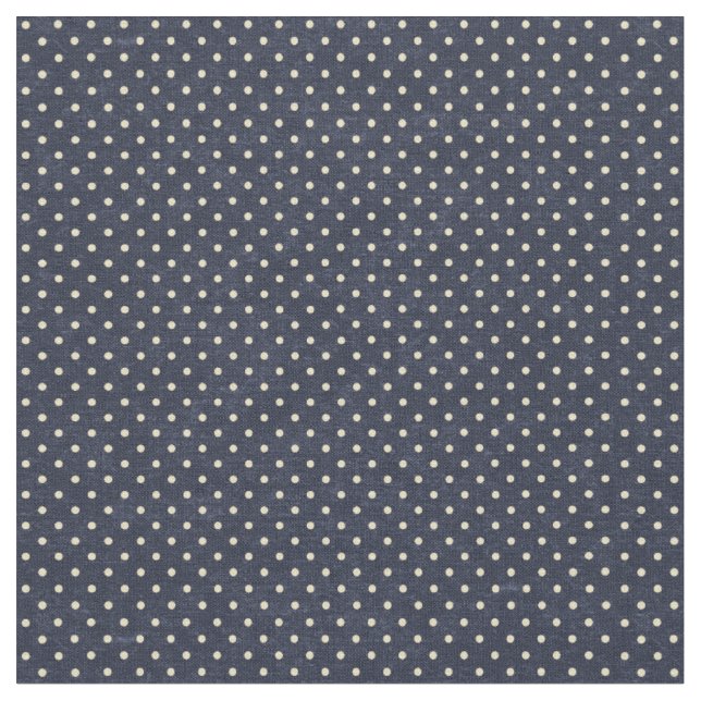 Marin- och krämpolka dots tyg (Närbild)