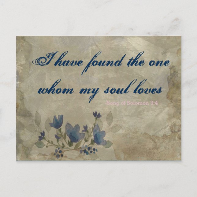 Marin och rosenskär vintage vykort (Framsida)