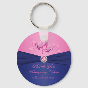 Marin och rosor blom- Monogrammed Keychain Nyckelring