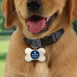 Marin Pawskt Tryck Hundben Monogram ID-bricka Husdjur