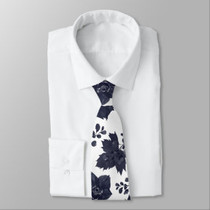 Marin Pion och Vit Elegant Bröllop Slips