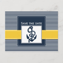 marin ränder, ankare, nautisk save the date meddelande vykort