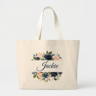 Marin- & rodnadblommigtpersonlig jumbo tygkasse