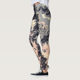 Marin rosa, abstrakt damasker för lavendel - "Cha Leggings