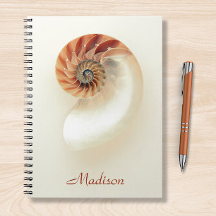 Marin Seashell Personlig Namn minimalistisk Chic Anteckningsbok