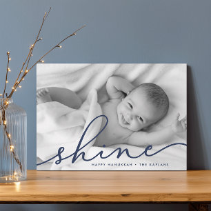 Marin Shine Script Hanukkah Photo Julkort
