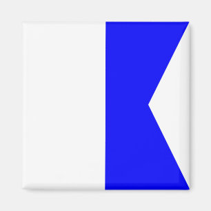 Marin Signalflagga: Bokstav "A" (Alpha) Magnet