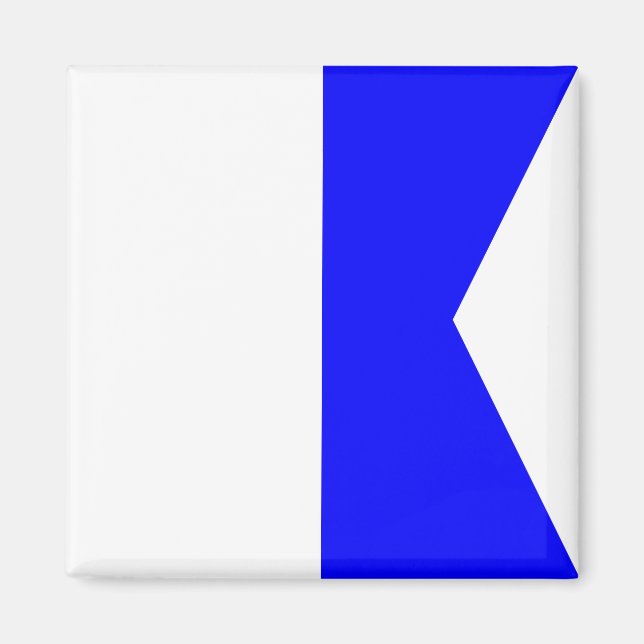 Marin Signalflagga: Bokstav "A" (Alpha) Magnet (Framsidan)