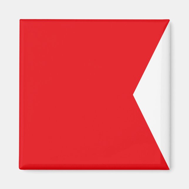 Marin Signalflagga: Bokstav "B" (Bravo) Magnet (Framsidan)