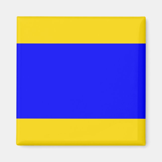 Marin Signalflagga: Bokstav "D" (Delta) Magnet (Framsidan)