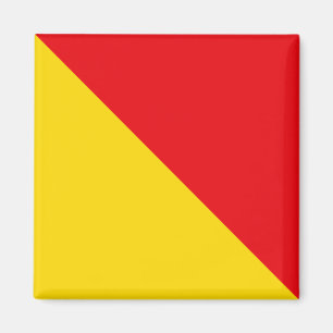 Marin signalflagga: Bokstav "O" (Oscar) Magnet