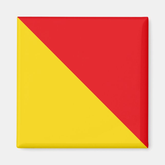 Marin signalflagga: Bokstav "O" (Oscar) Magnet (Framsidan)