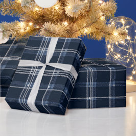 Marin Silver Elegant Rutnät Skifferrutigt Mönster Presentpapper