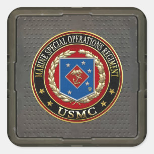 Marin- speciell funktionsRegiment (MSOR) [3D] Fyrkantigt Klistermärke