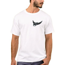Marin t-shirt med bilden av en manta röna