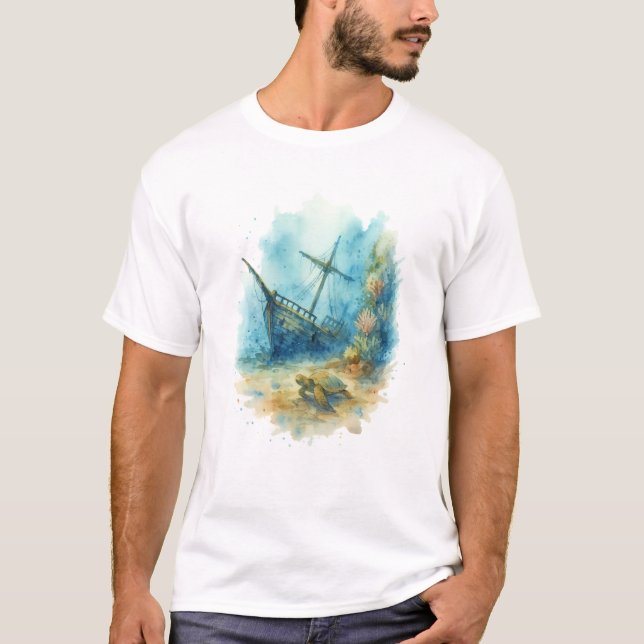 Marin tema t-shirt - Skeppsbrott (Framsida)