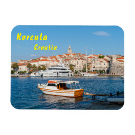 Marina av staden Korcula - Dalmatien, Kroatien Magnet