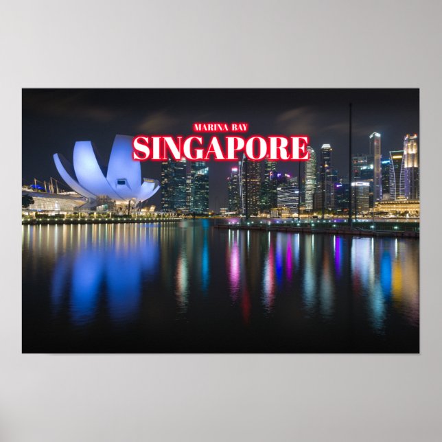 Marina Bay på Nattdag 3 - Singapore Poster (Framsidan)