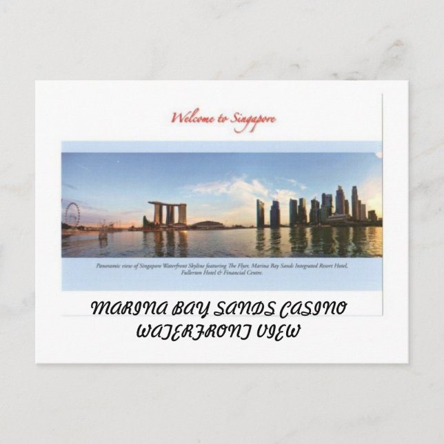 MARINA BAY SANDS CASINO SINGAPORE VYKORT (Framsida)