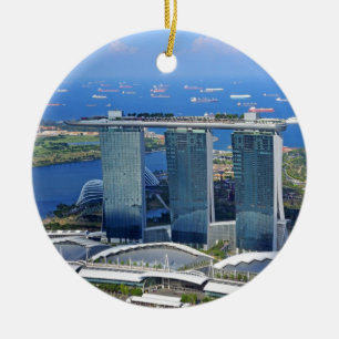 Marina Bay Sands lyxhotell med frakt Julgransprydnad Keramik