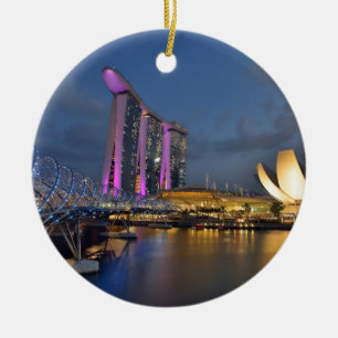Marina Bay Sands lyxhotell Singapore Julgransprydnad Keramik
