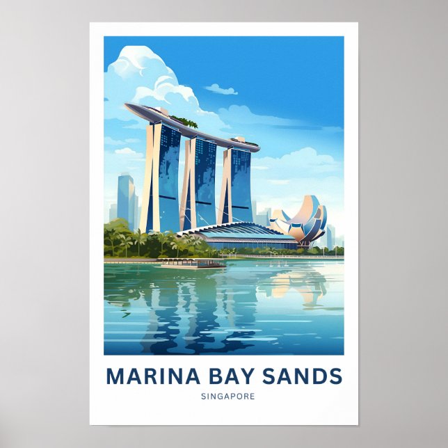 Marina Bay Sands Singapore Travel Skriv ut Poster (Framsidan)