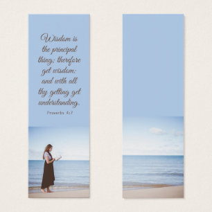 Marina blå Eleganten Andlig Bible Verse Bookmark Litet Visitkort