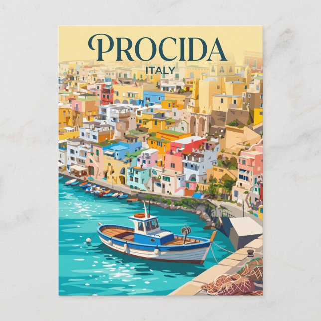 Marina Corricella Italien Vykort (Framsida)