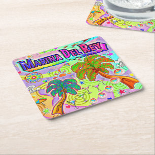Marina Del Ray Vacation Target Underlägg Papper Kvadrat