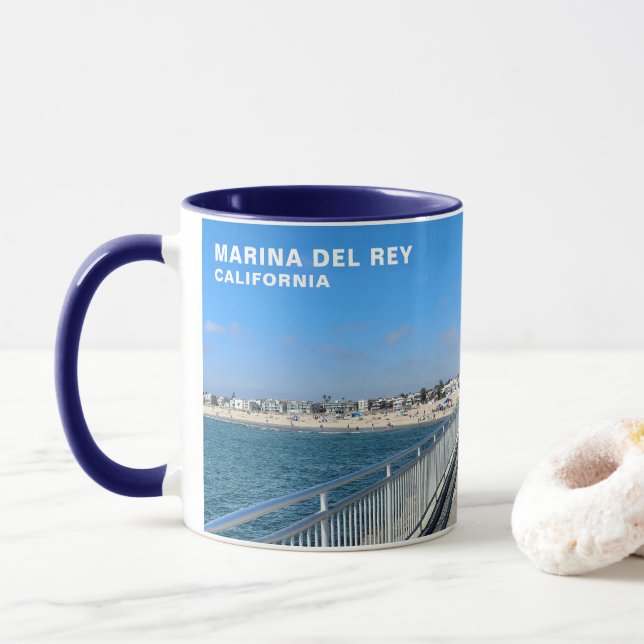 Marina Del Rey, CA - Beach/Channel Mugg (Med munk)