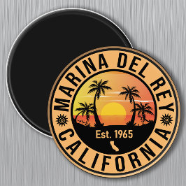 Marina del Rey California Retro Sunset Souvenirs Magnet