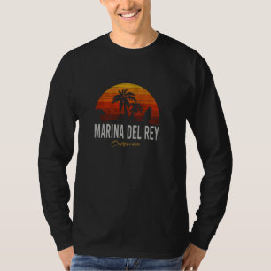 Marina Del Rey California Retro Surfer Vintage Bea T Shirt