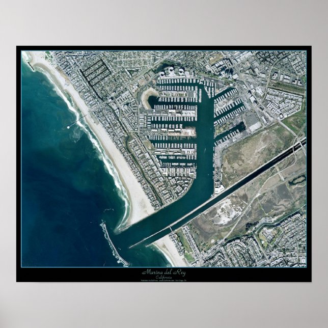 Marina del Rey Los Angeles, CA-satellit poster (Framsidan)