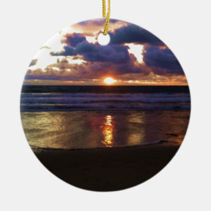Marina Del Rey solnedgång Julgransprydnad Keramik
