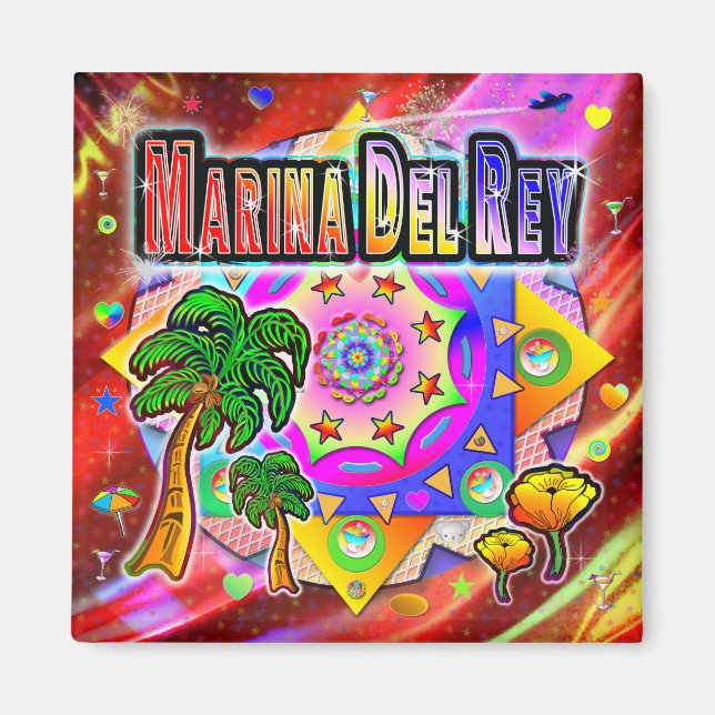 Marina Del Rey Tropical Friends Magnet (Framsidan)