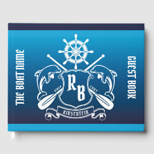 Marina delfiner Helm Oars Shield Nautical Gästböcker