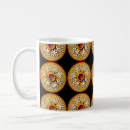 Marina djur - maneter, svart bakgrund kaffemugg