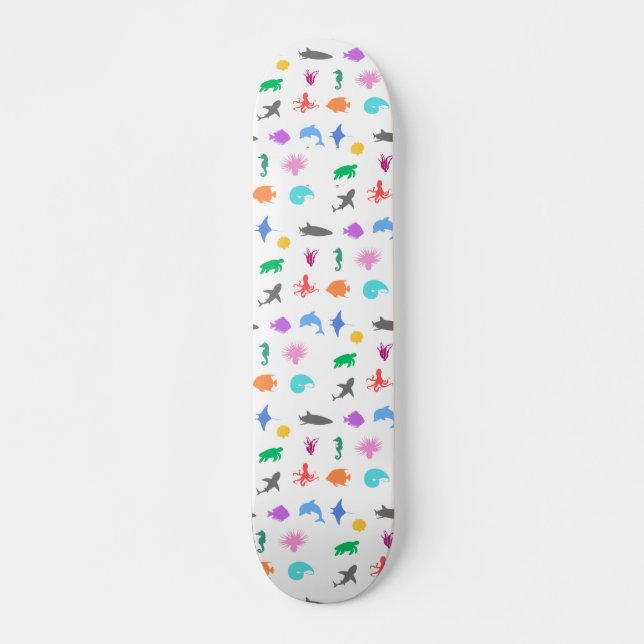 Marina djur under mönster mini skateboard bräda 18,5 cm (Framsida)