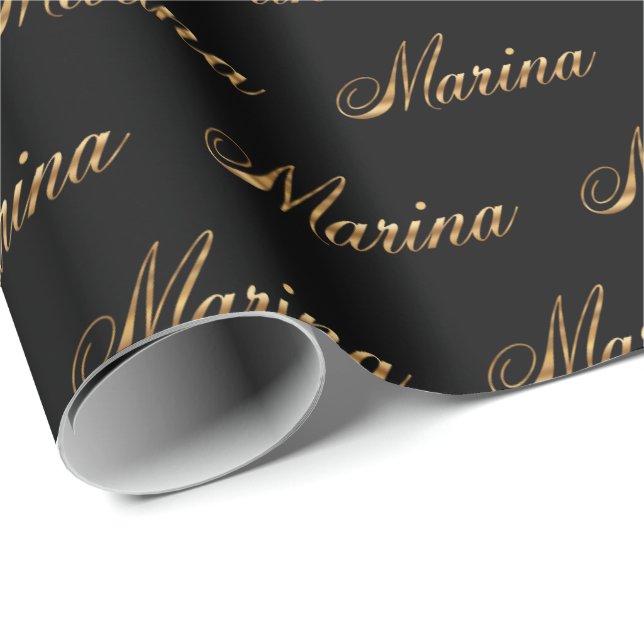 Marina gold Design Lettering Geschenkpapier Presentpapper (Rullad Hörn)