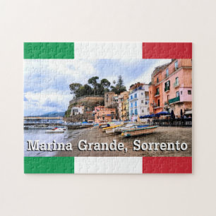 Marina Grande, Sorrento, färgstark Italien Beach Pussel