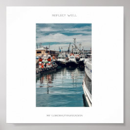 Marina Harbour Boats Fraktaser reflekterar väl Pos Poster