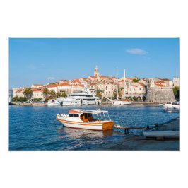 Marina i Korčulas stad - Dalmatien, Kroatien Fototryck